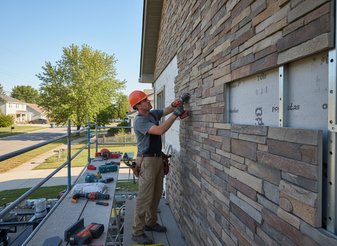 fake rock siding in Union