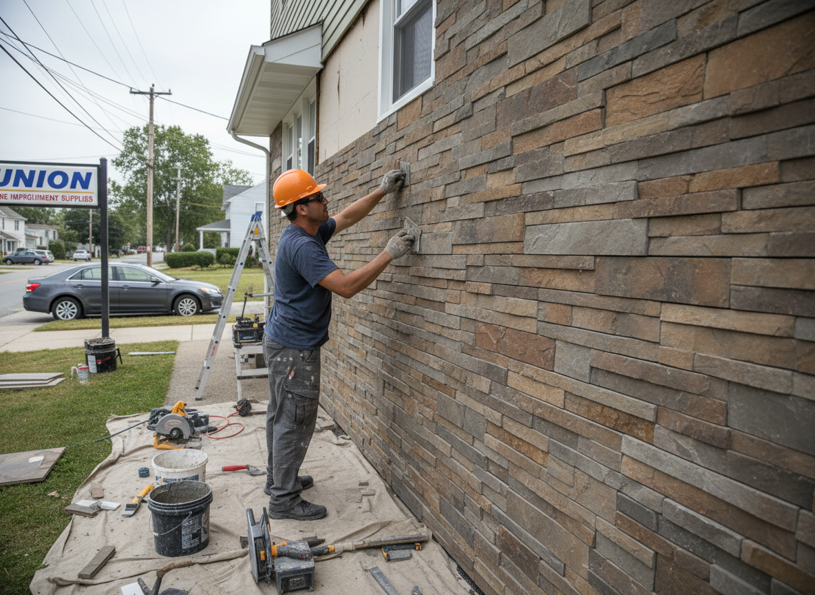 fake stone siding in Union